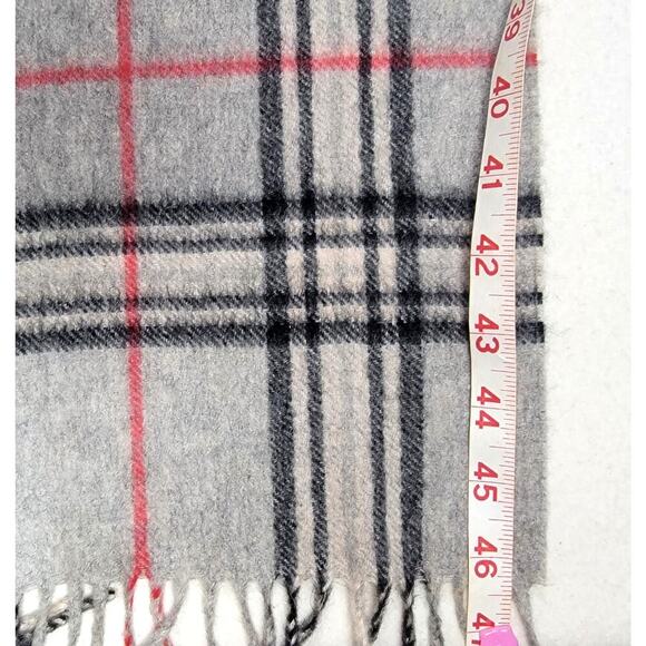 Vintage Woodward & Lothrop 100% Cashmere Gray Plaid Scarf Made In West Germany - Picture 6 of 7